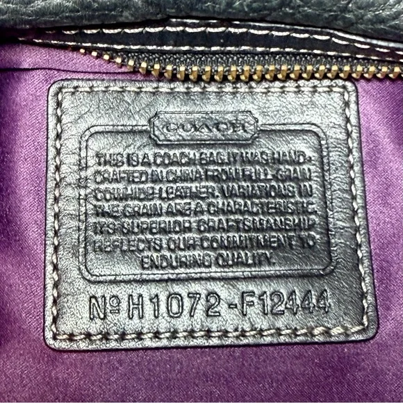 Coach Hamilton Large Black Leather Satchel Bag F12444 - Picture 2 of 11